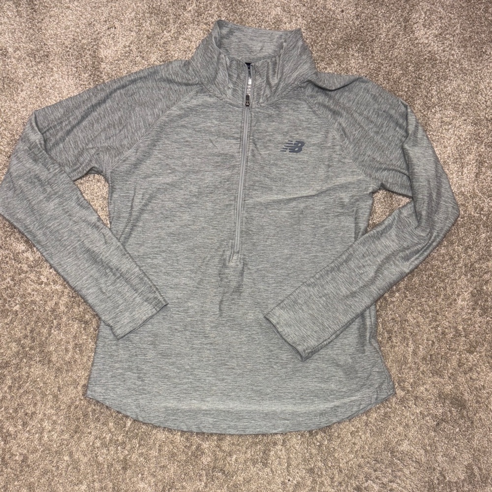 New Balance Gray Quarter-Zip Performance Top